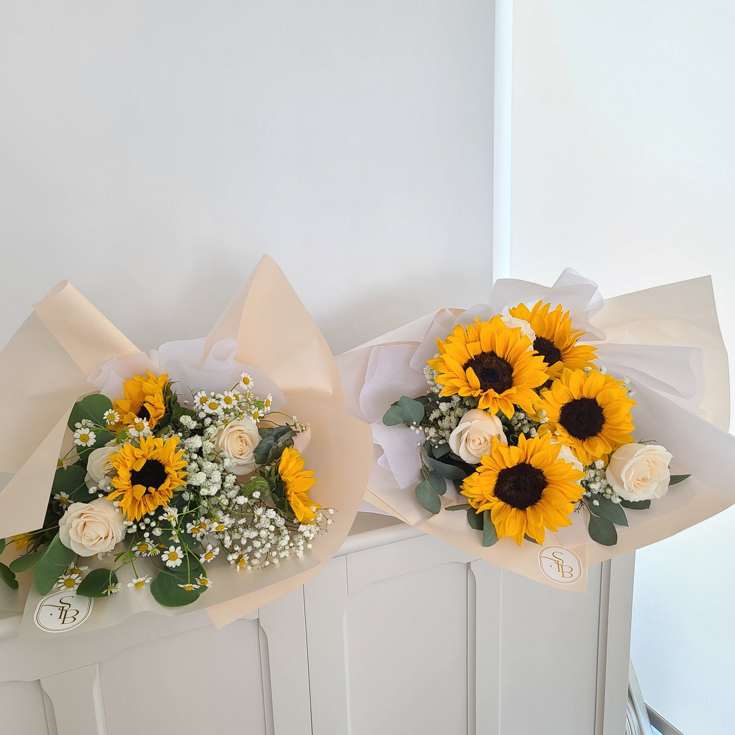 sunflower+rose bouquet