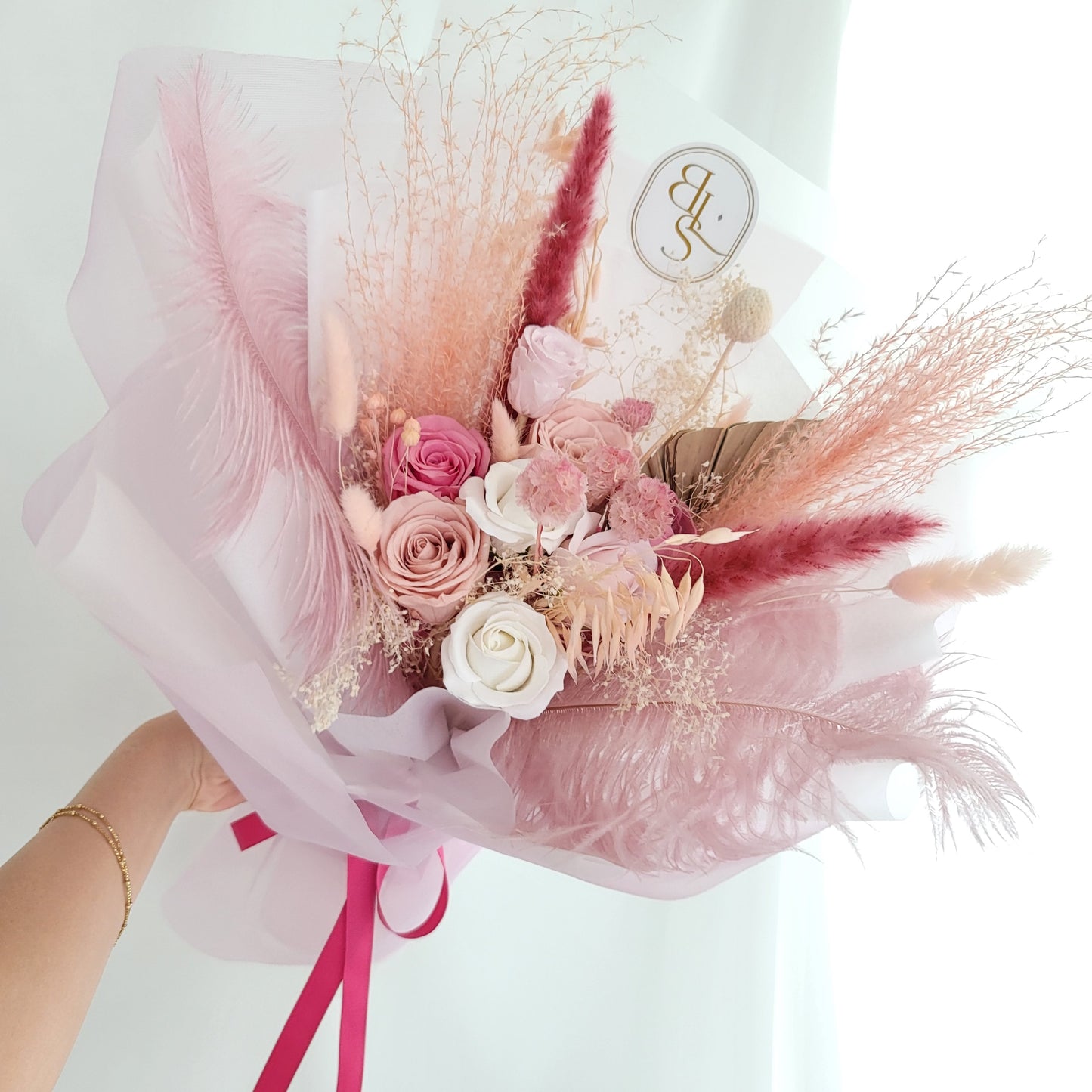 PINK! -preserved flowers