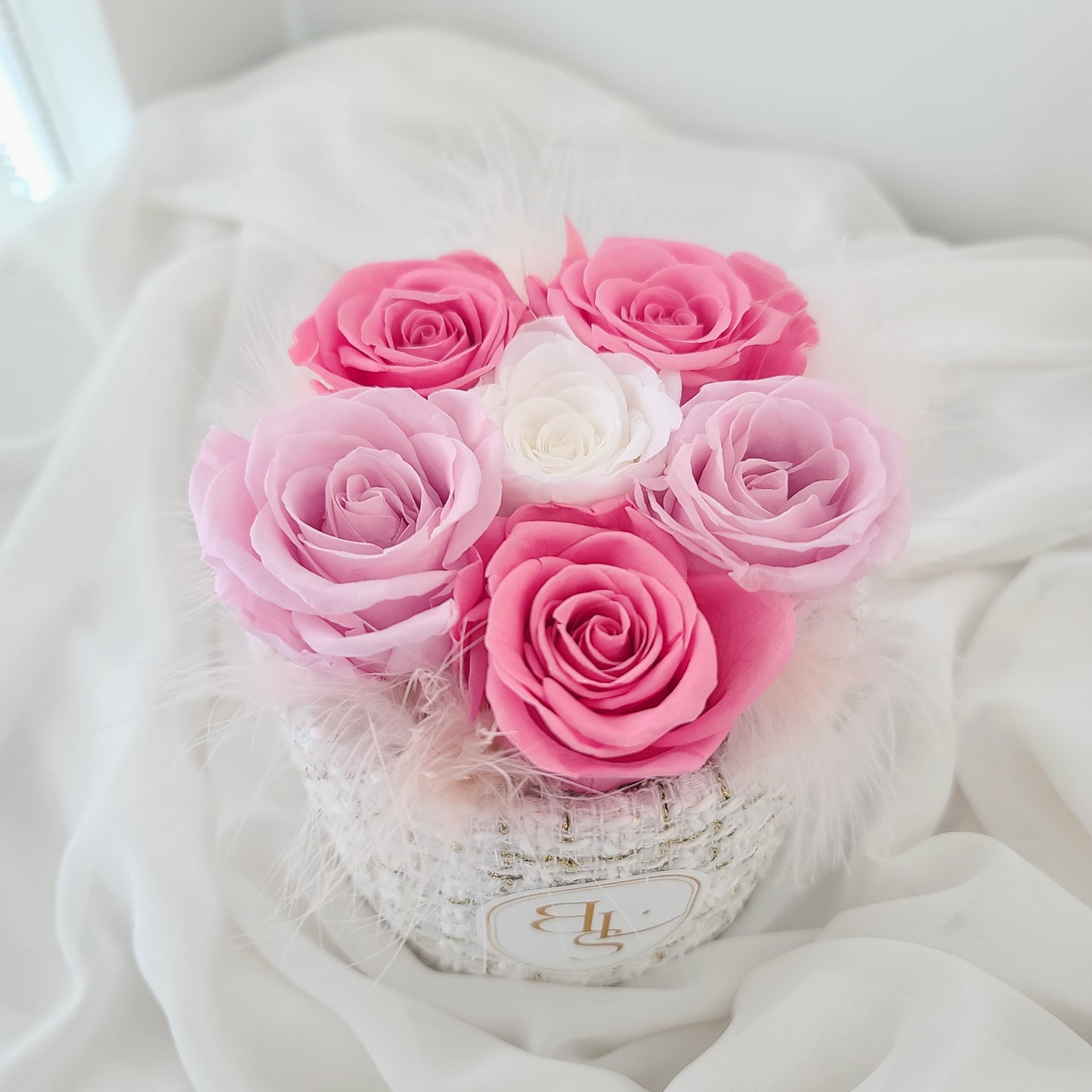 PRESERVED ROSE TWEED BOX