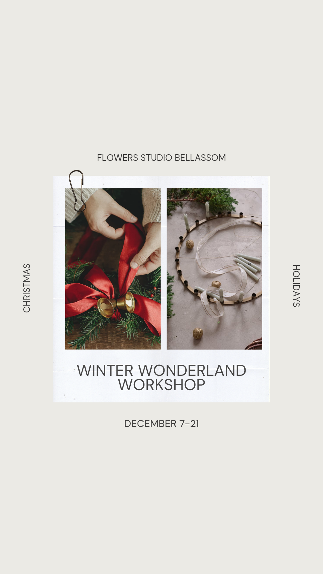 Candlelight Christmas Table Centerpiece (Dec 15,4-6pm)