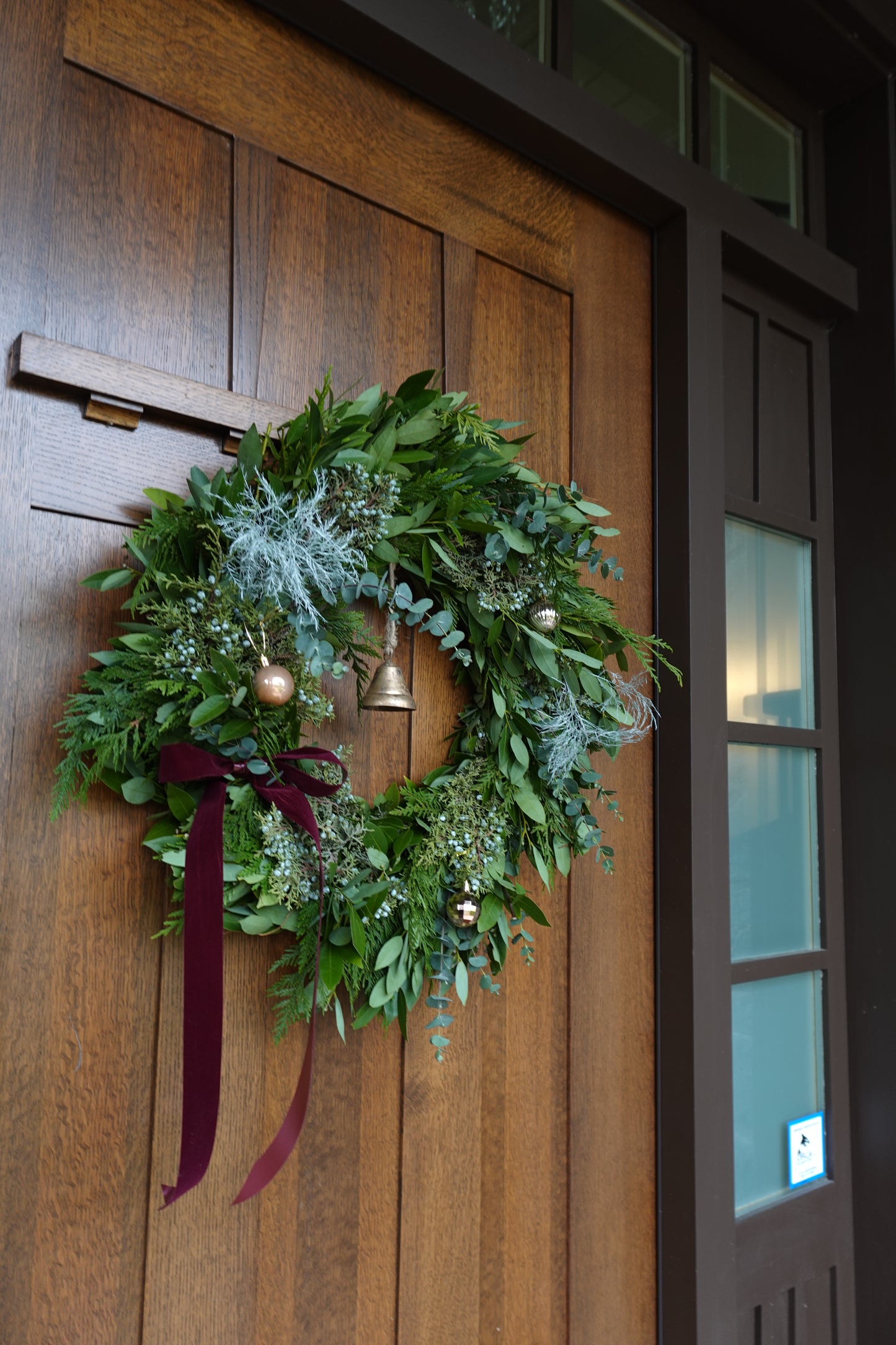Rustic Christmas Wreath with Bell-24inch