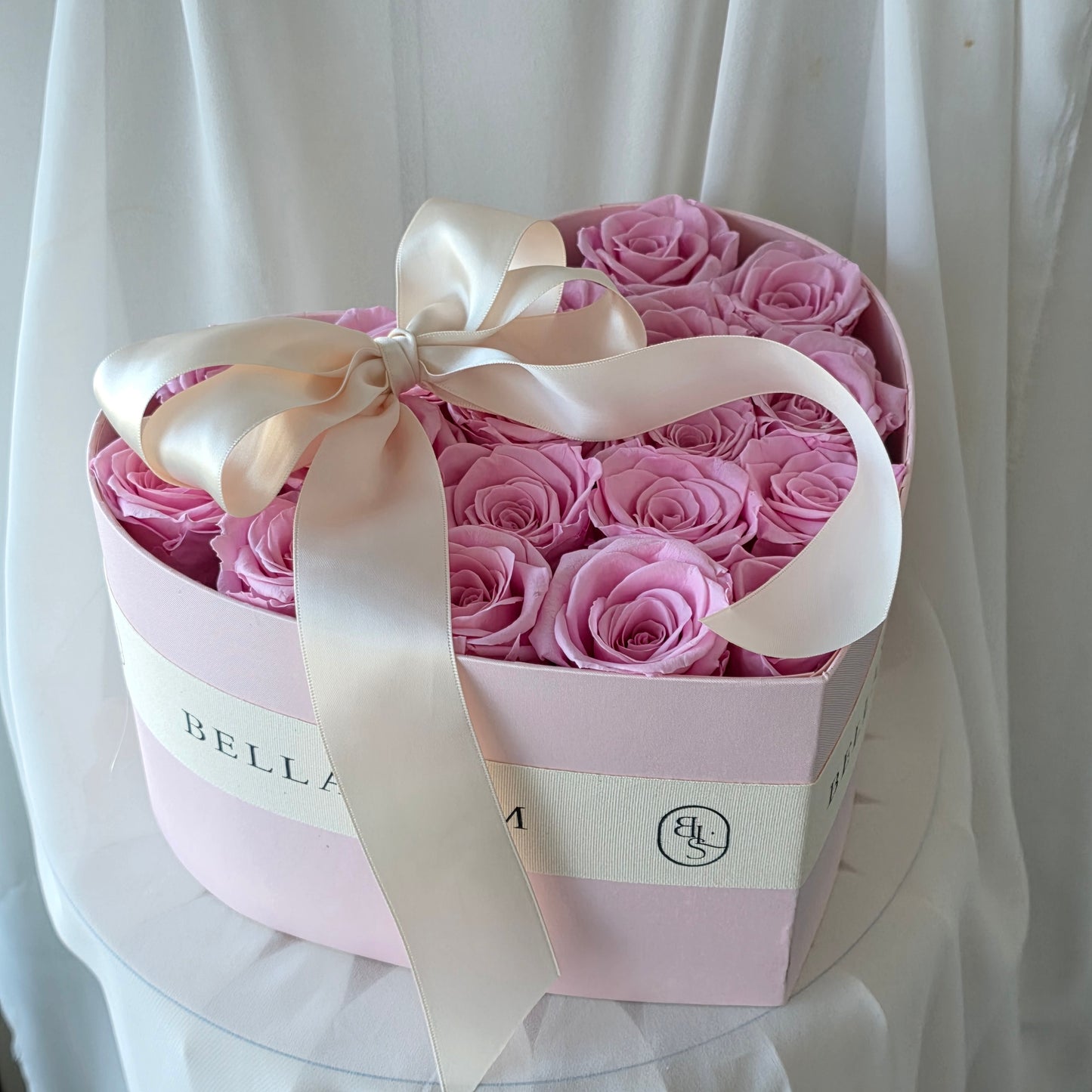 Forever Love Everlasting Rose Heart Box with preserved roses gift