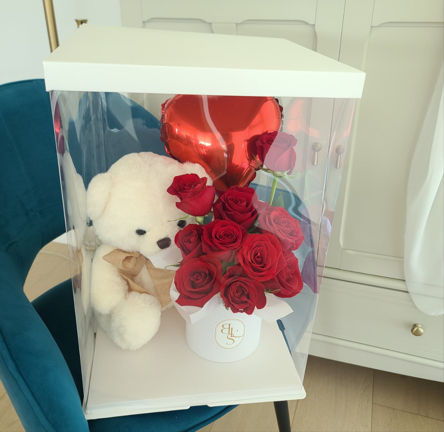 TEDDY BEAR WITH ROSE BOX