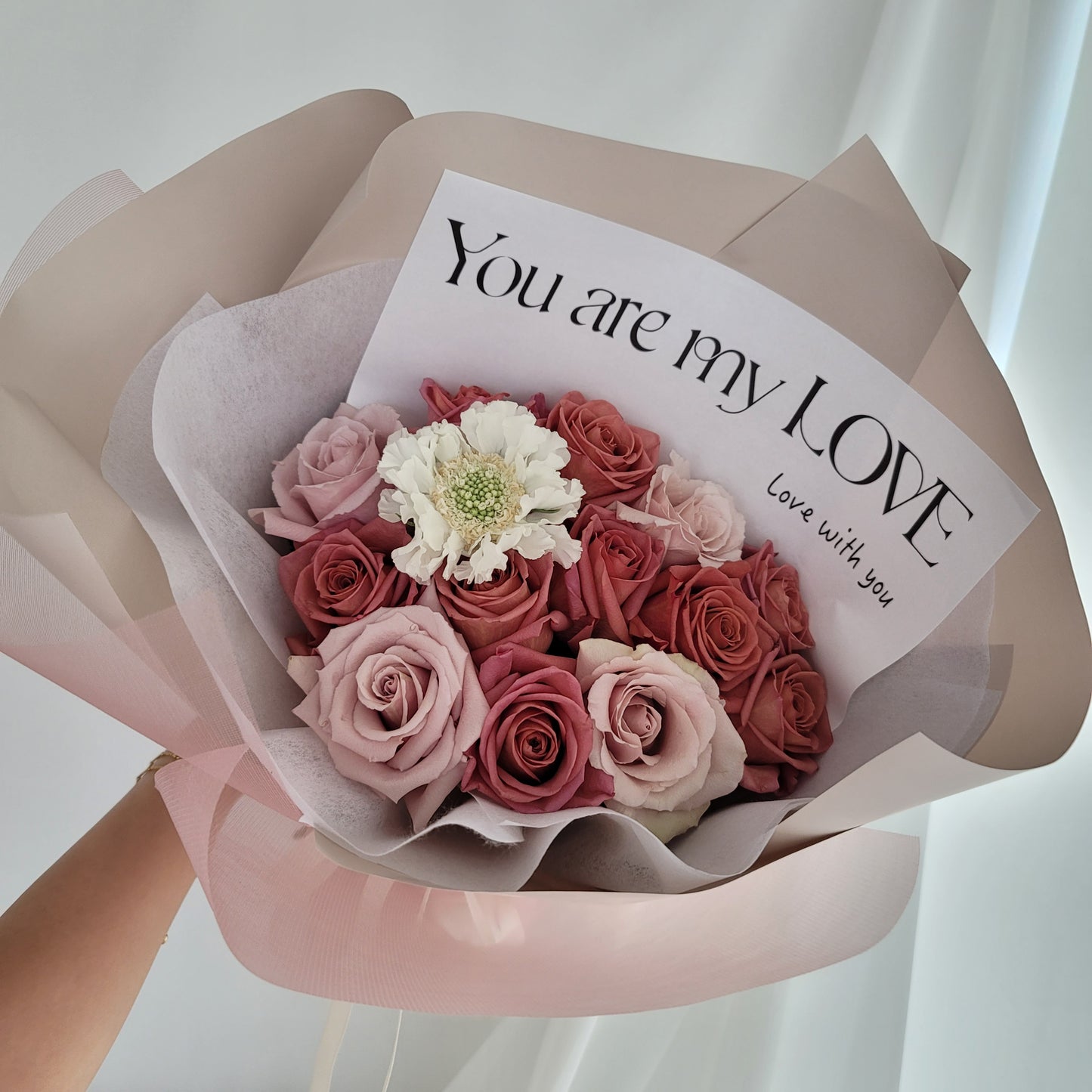 BARISTA DUSTY PINK ROSE BOUQUET