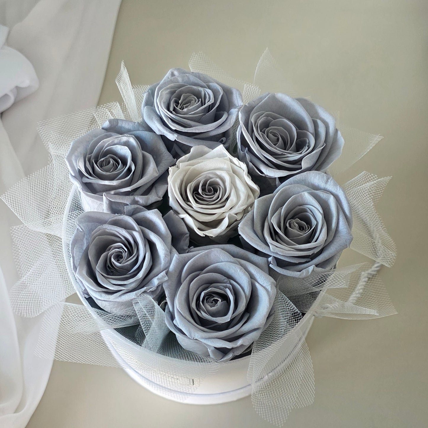 Everlasting Rose Box-grey rose