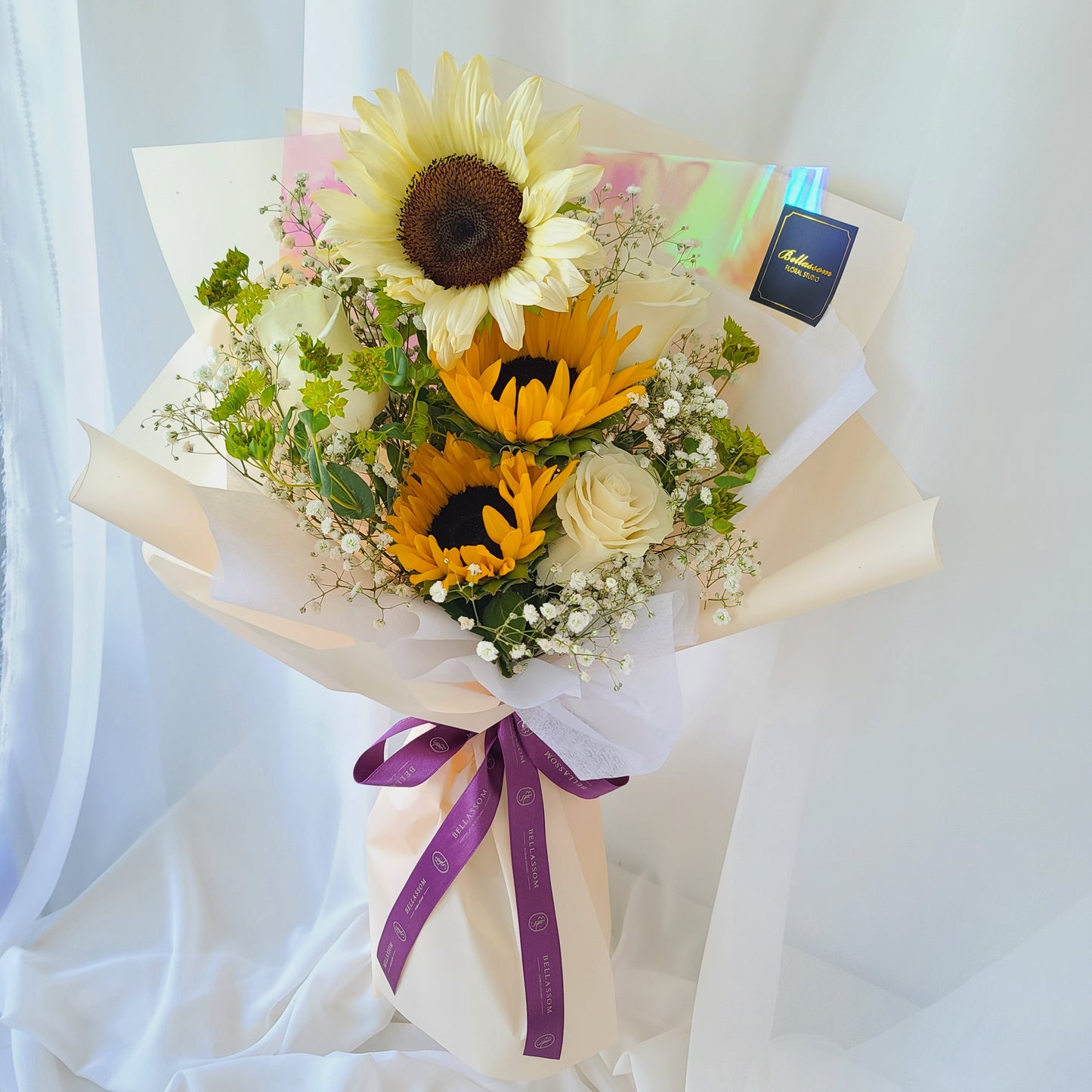 sunflower+rose bouquet