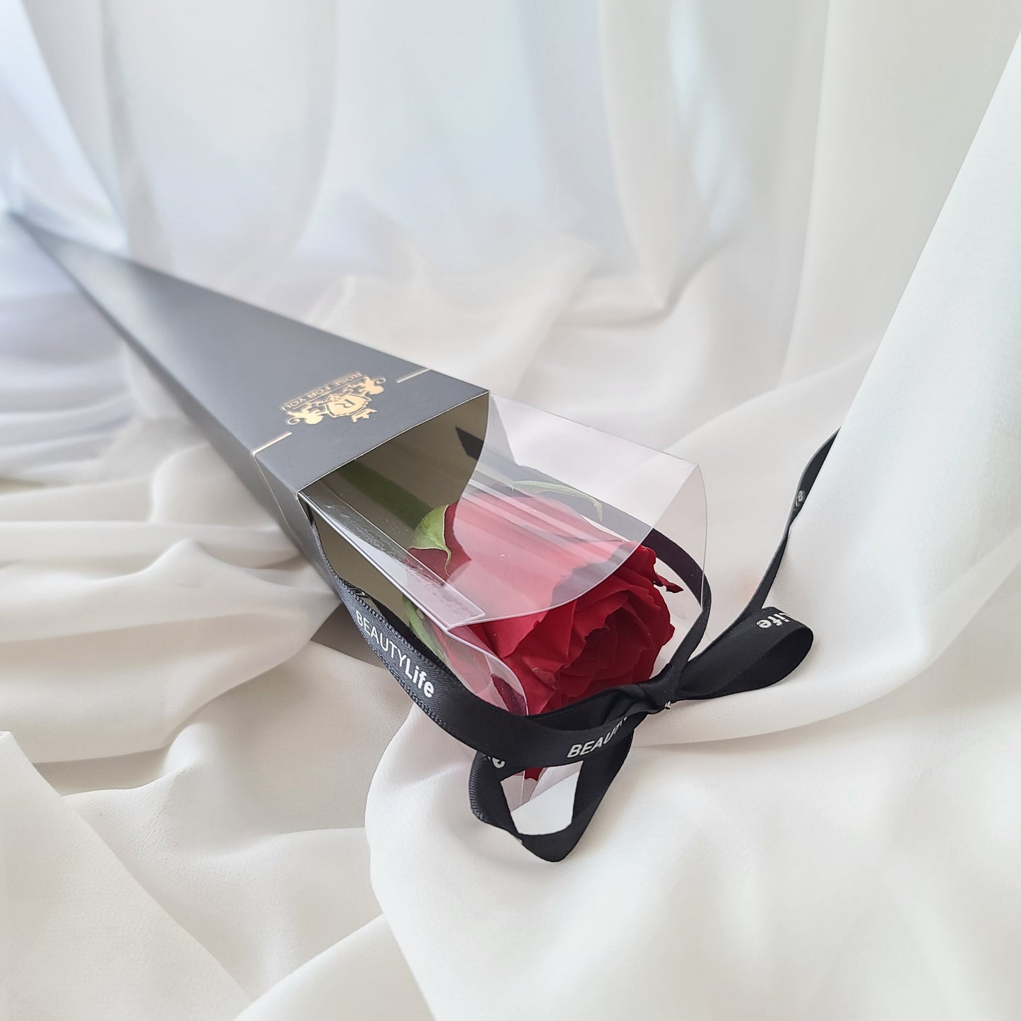 Red Single Rose-black