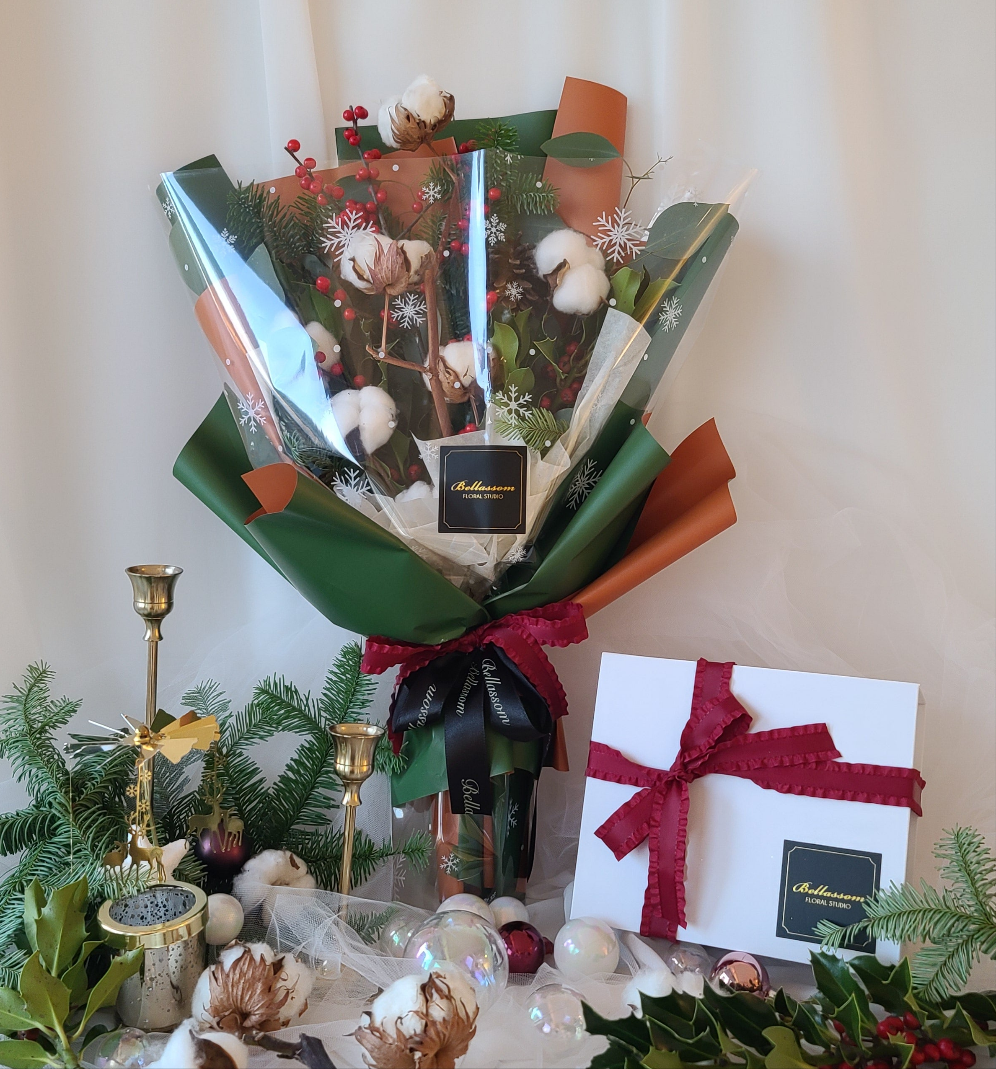 Christmas Cotton Bouquet