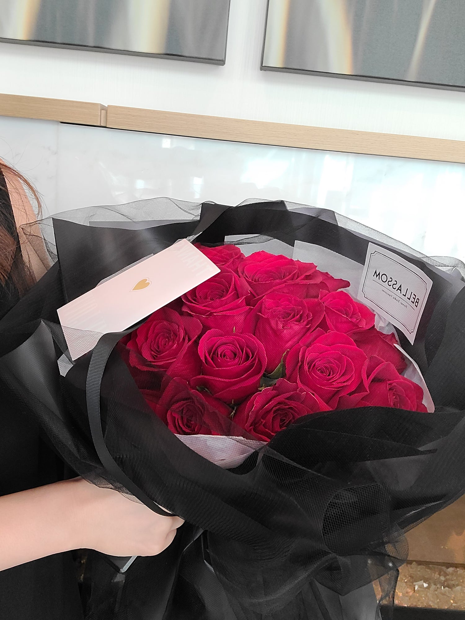 Close-up of the unique luxury fabric texture used in Bellassom flower arrangements