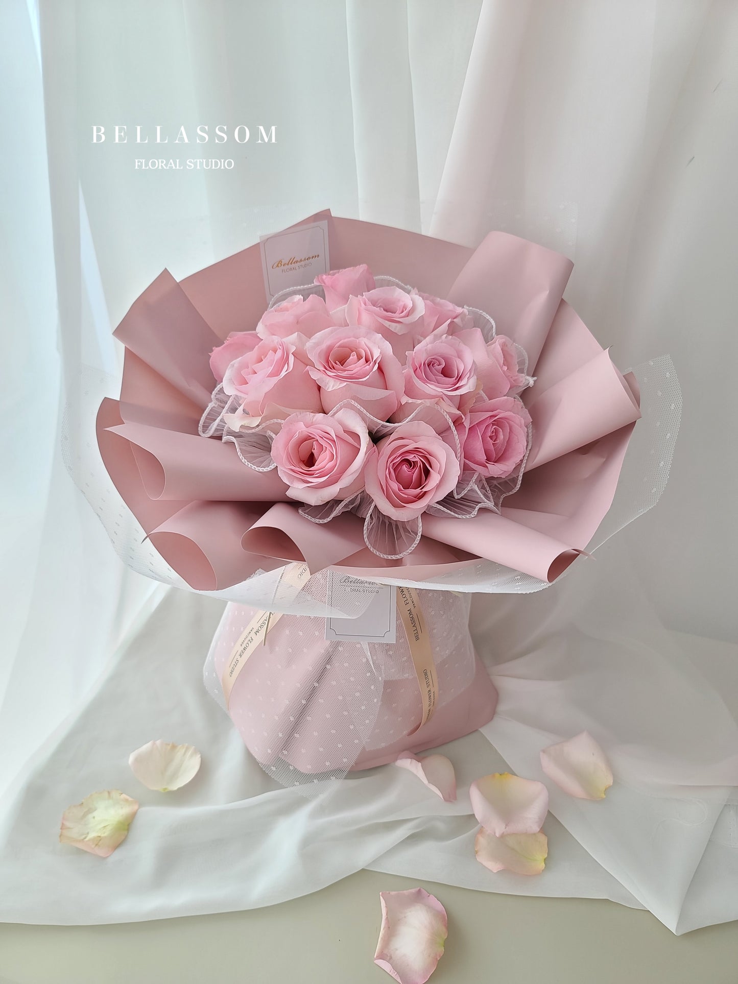 Lacy Rose Bouquet presented as a premium floral gift for birthdays and romantic moments, delivery across Vancouver or pick‑up from Metrotown