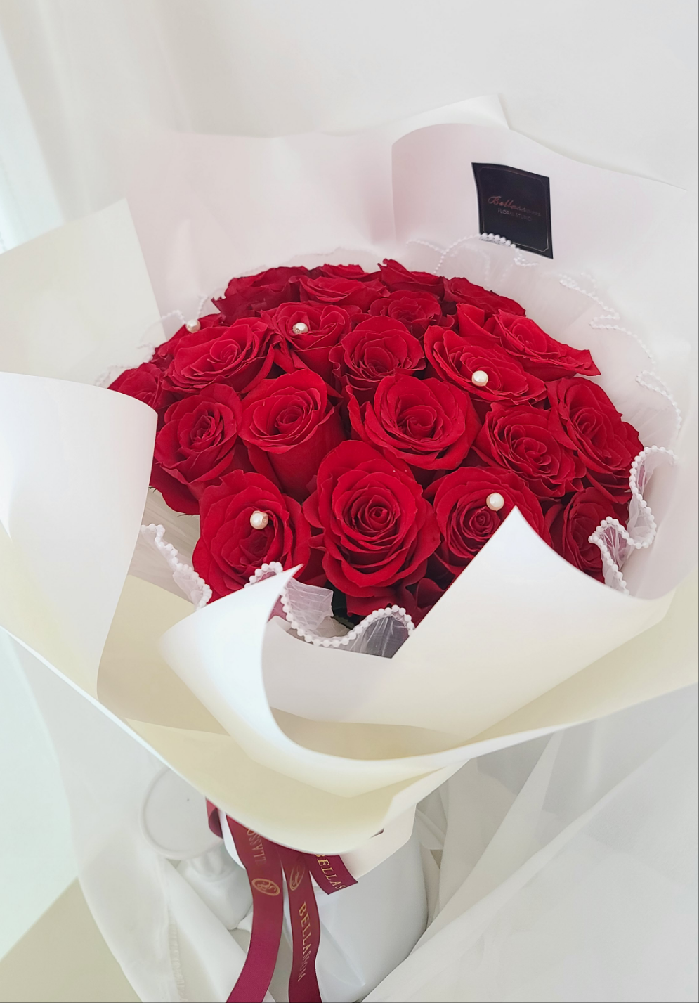 Lacy Rose Bouquet presented as a premium floral gift for birthdays and romantic moments, delivery across Vancouver or pick‑up from Metrotown