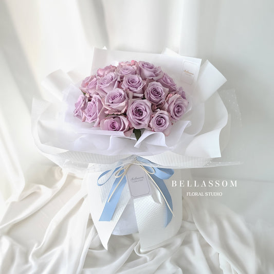 Lilac Lover Bouquet presented as a premium floral gift for birthdays and romantic occasions, delivery across Vancouver or pick‑up from Metrotown At Bellassom Floral Studio.