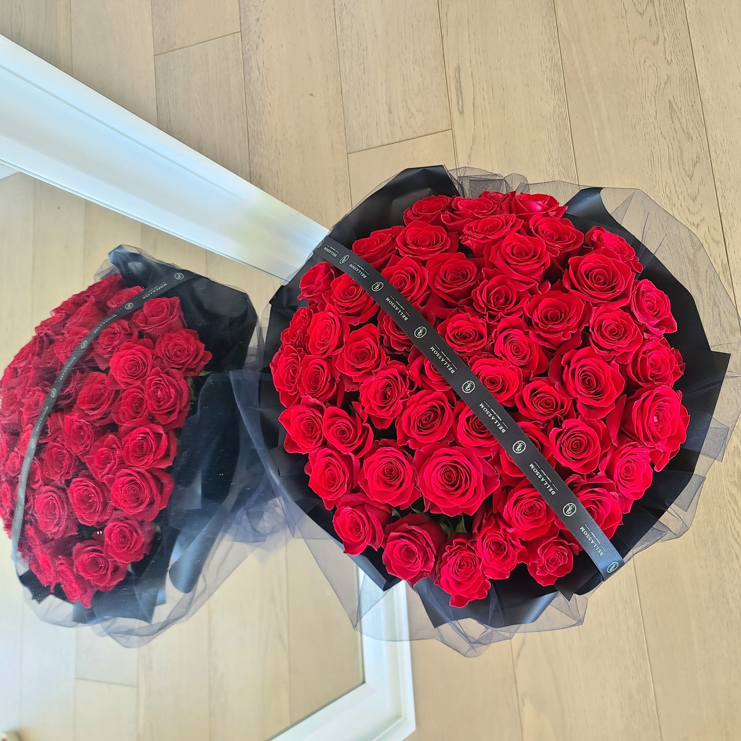 Premium 50 red roses bouquet showcasing lush petals and elegant design, ideal for grand gestures, Vancouver delivery & pick‑up