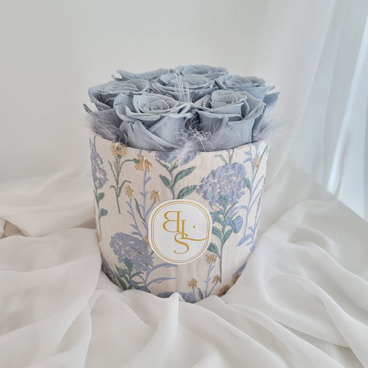 PRESERVED DUSTY BLUE ROSES