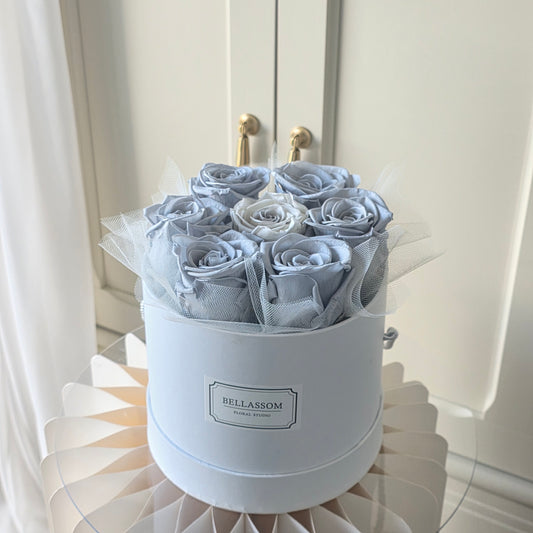 Everlasting Rose Box-grey rose