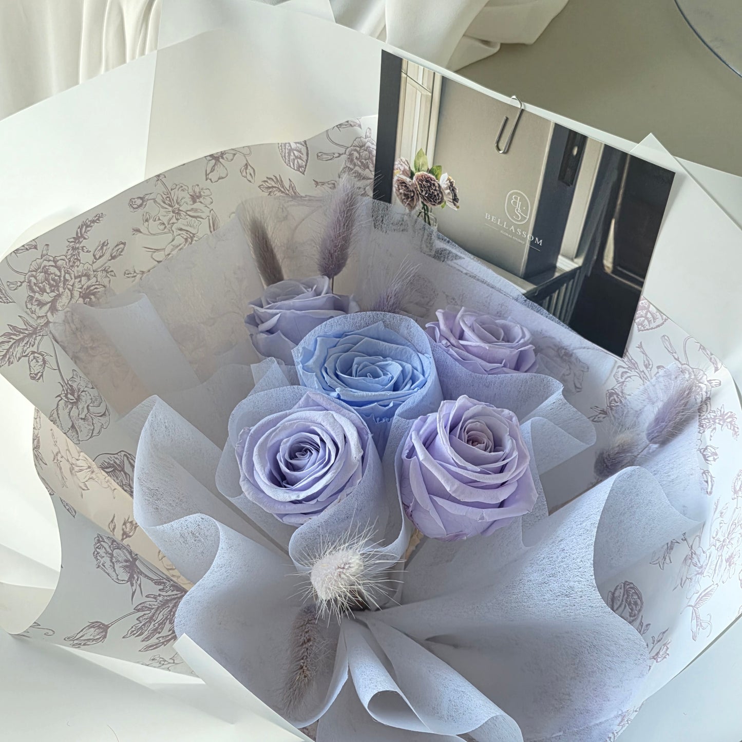 Everlasting Lilac Blue Rose Bouquet