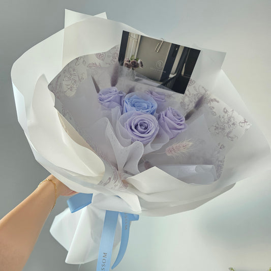 Everlasting Lilac Blue Rose Bouquet