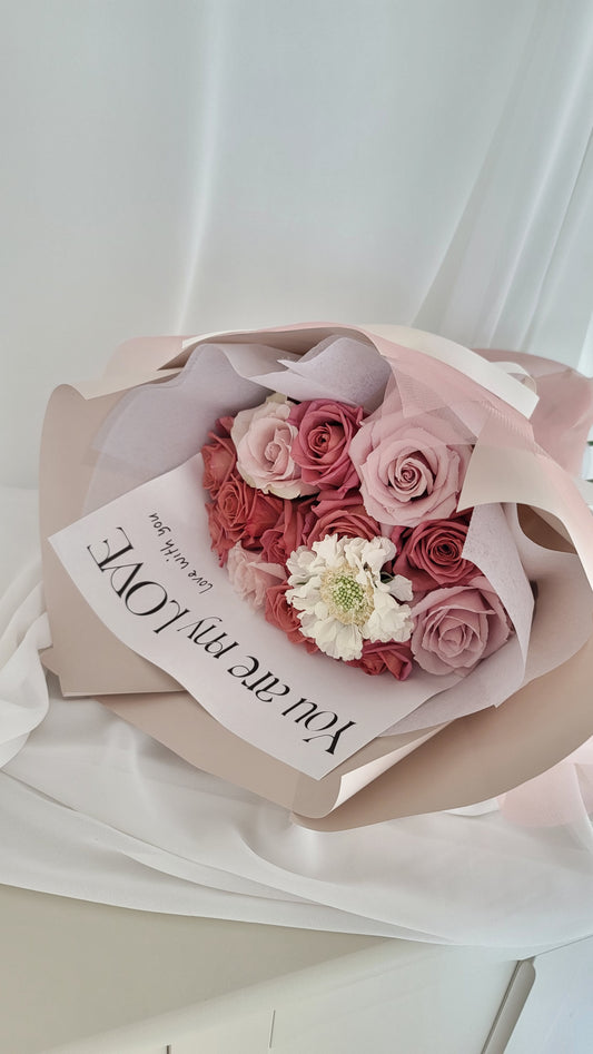 BARISTA DUSTY PINK ROSE BOUQUET