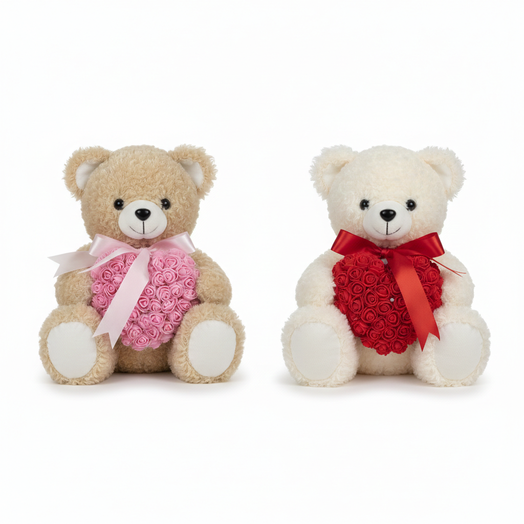 Rose Heart Teddy Bear – Valentine’s Gift