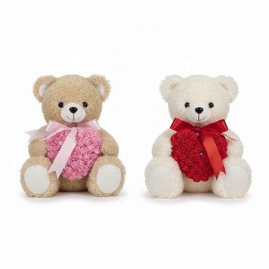 Rose Heart Teddy Bear – Valentine’s Gift