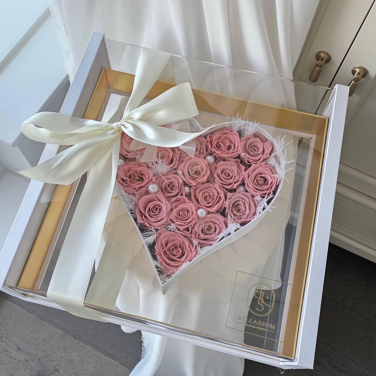Preserved rose heart box luxury Valentine’s Day flower gift